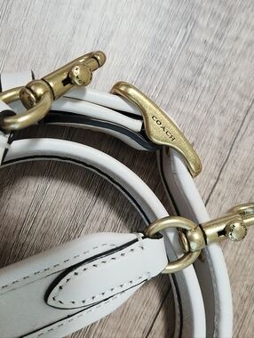 Coach Chalk White Leather Adjustable Replacement Crossbody Strap